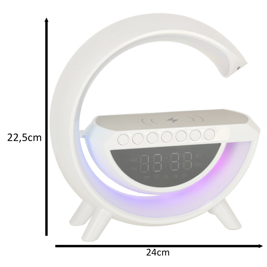 LED-lys med induktionsoplader med radio