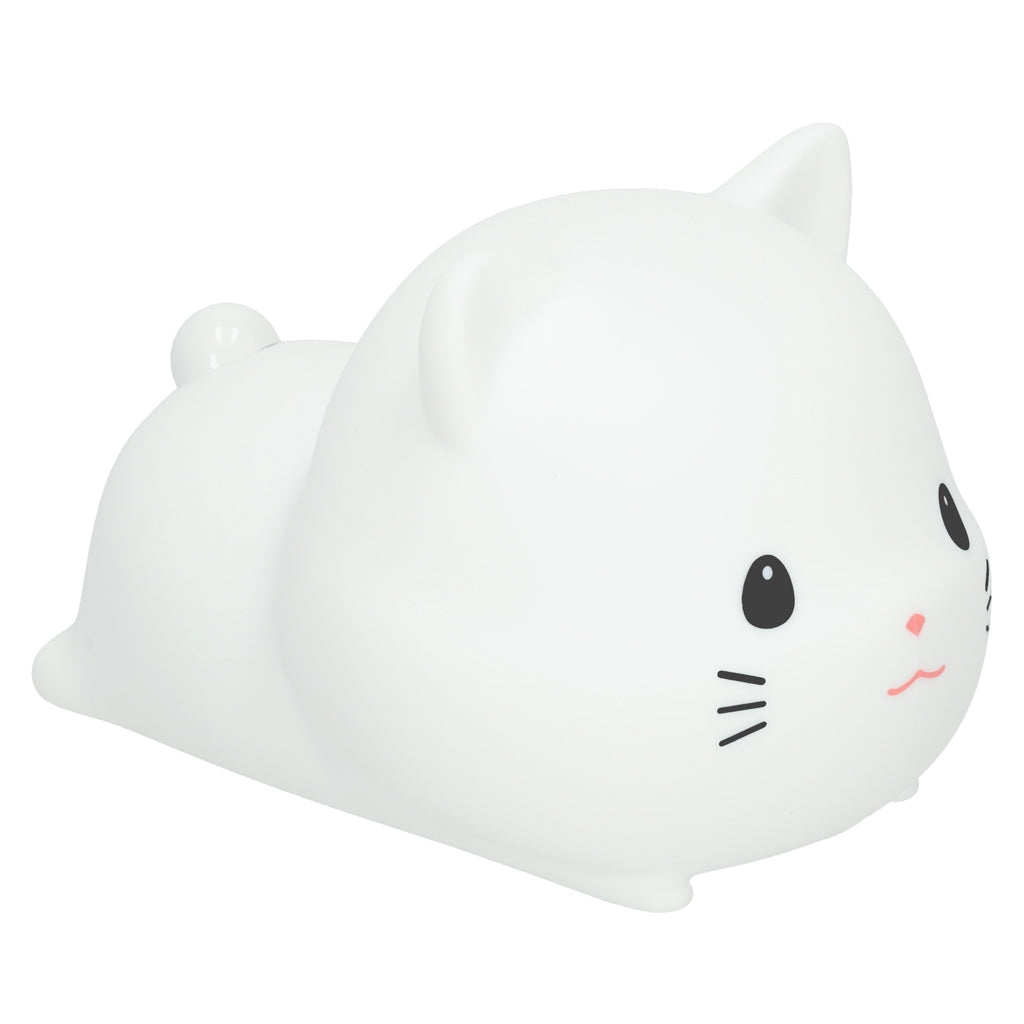 Silikone natlampe hvid RGB kat liggende