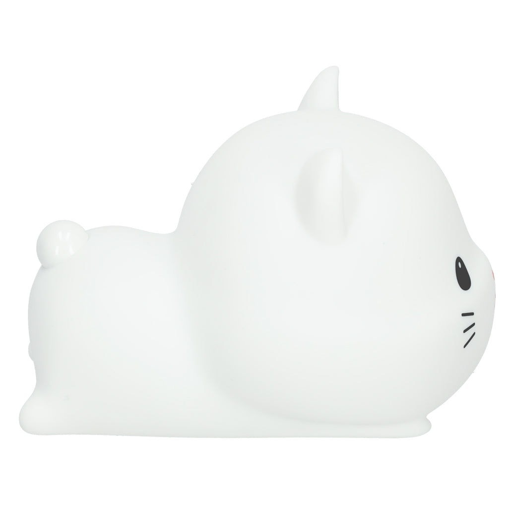 Silikone natlampe hvid RGB kat liggende