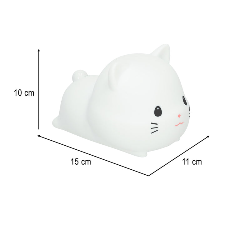 Silikone natlampe hvid RGB kat liggende
