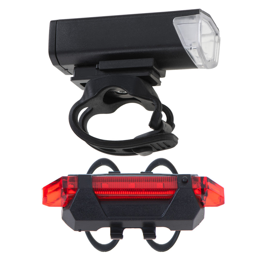 LED cykellygte bag-forlygte sæt USB