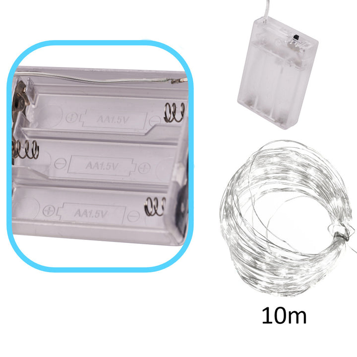 LED dekorative trådlys 10m 100LED koldhvid