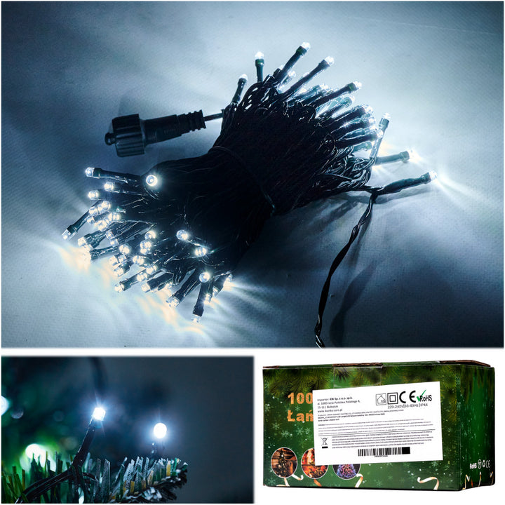 LED lyskæde 10m 100LED kold hvid