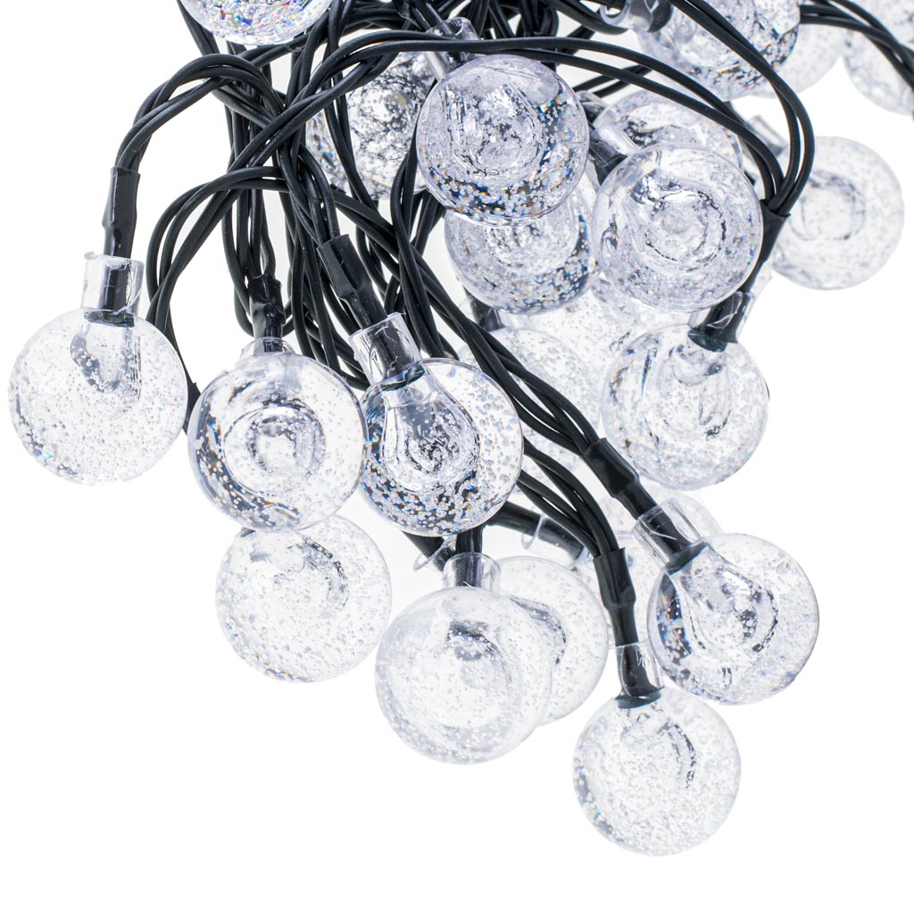 Solcellekuglehavelamper 7m 50LED varm hvid