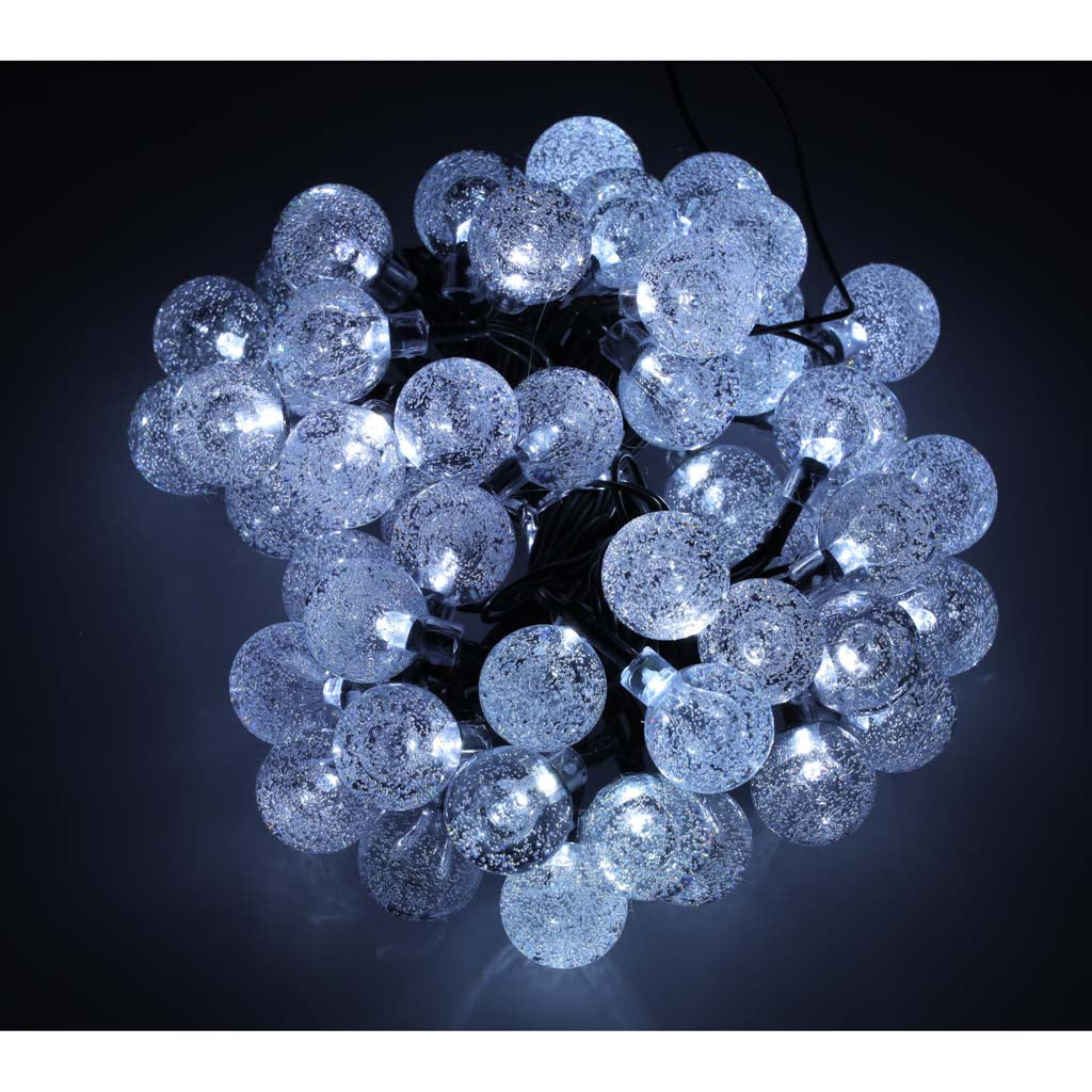 Solcellekuglehavelamper 7m 50LED koldhvid