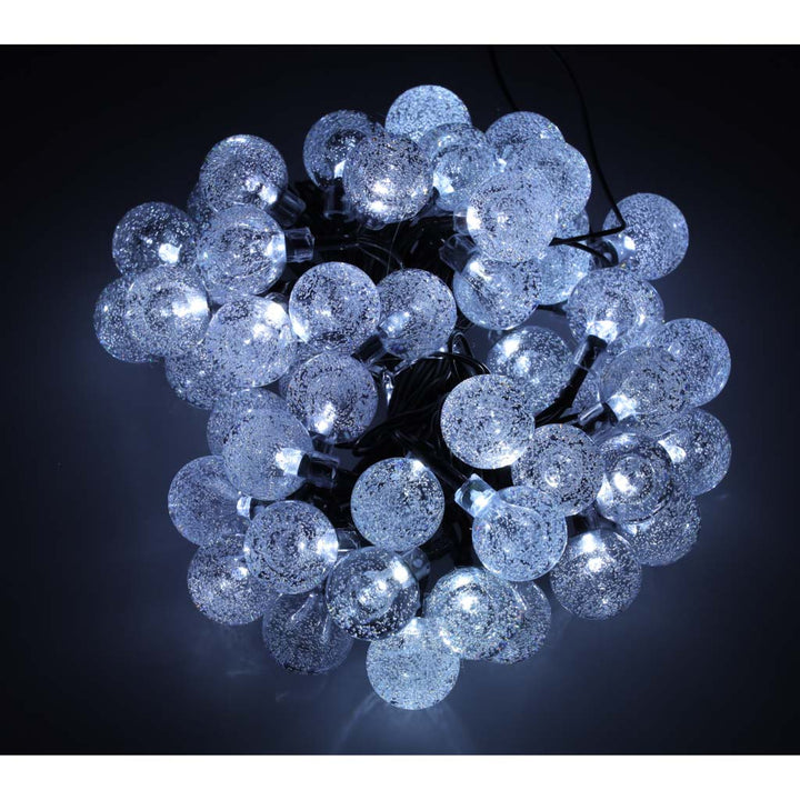 Solcellekuglehavelamper 7m 50LED koldhvid