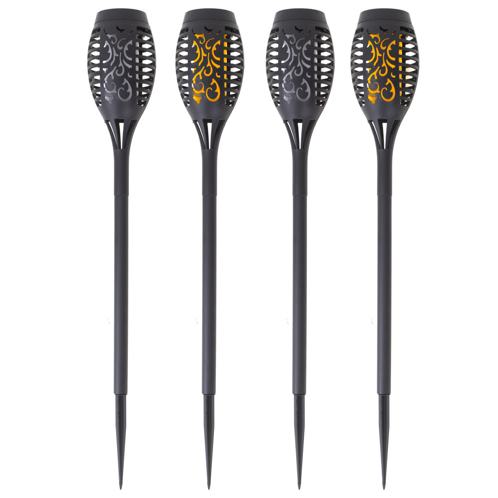 Solcelledrevne havelygter 12 LED 4 stk.