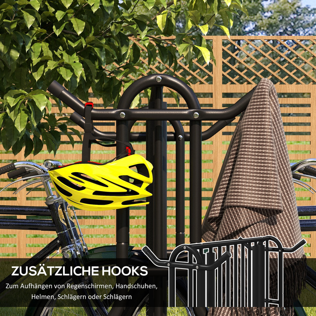 Cykelstativ til 4 cykler, vejrbestandig, ekstra beslag, 90 x 80 x 80 cm, sort