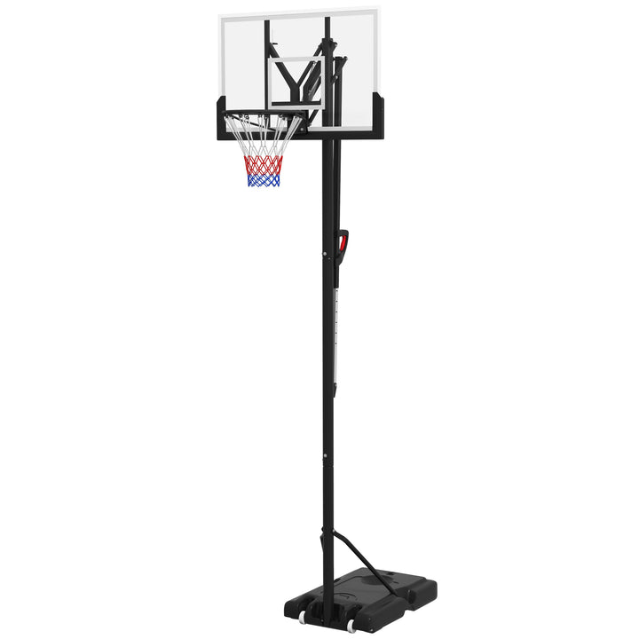 Basketballstativ, mobil, højdejusterbar, brudsikker bagplade, 235-305 mm kurvhøjde, sort