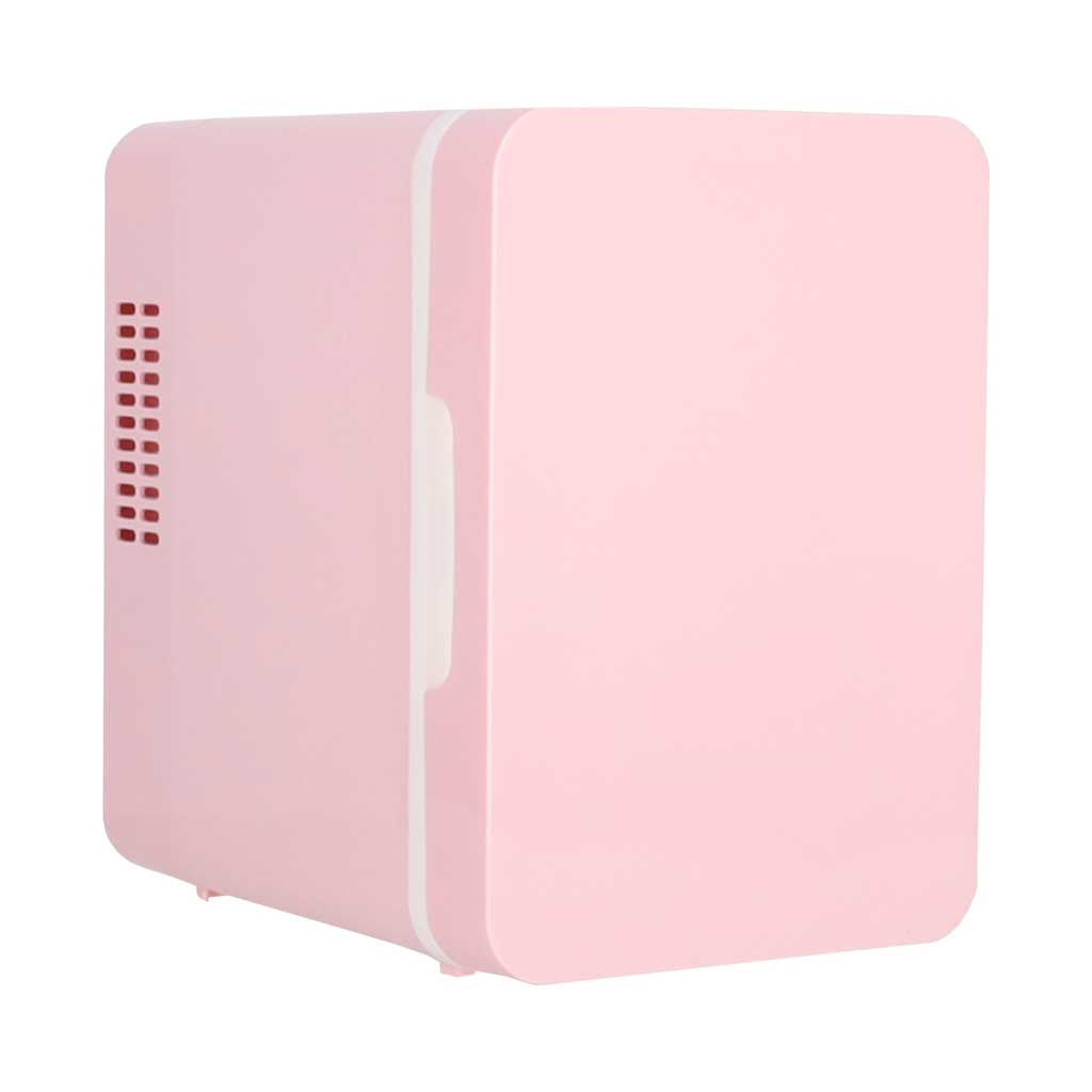 Rejsekøleskab elektrisk bil mini til mad kosmetik opvarmning køling 2in1 4L pink