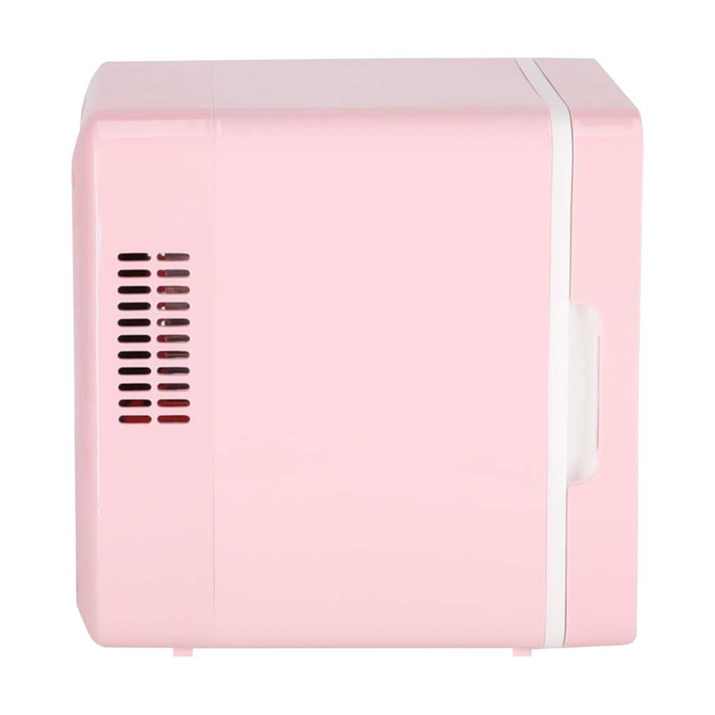 Rejsekøleskab elektrisk bil mini til mad kosmetik opvarmning køling 2in1 4L pink