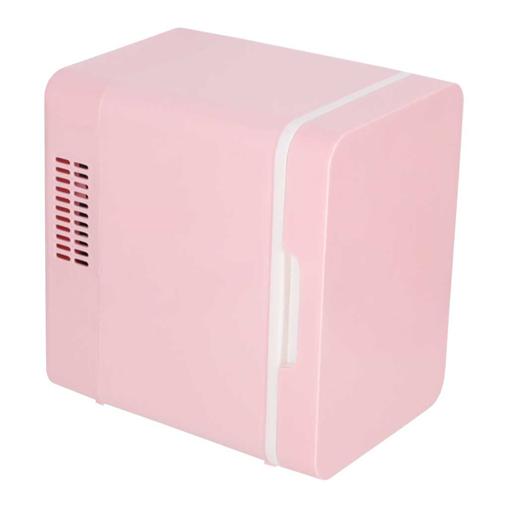 Rejsekøleskab elektrisk bil mini til mad kosmetik opvarmning køling 2in1 4L pink