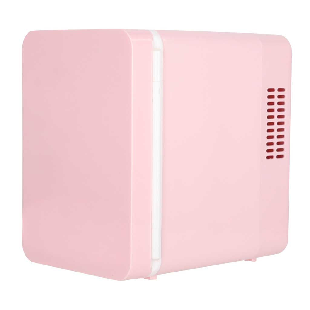 Rejsekøleskab elektrisk bil mini til mad kosmetik opvarmning køling 2in1 4L pink