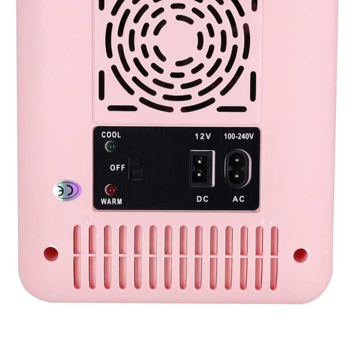 Rejsekøleskab elektrisk bil mini til mad kosmetik opvarmning køling 2in1 4L pink
