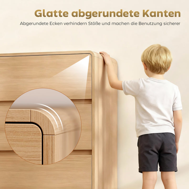100 cm skænk, buffetskab med 6 skuffer, kommode til køkken, stue, spisestue, naturtræ