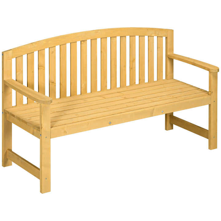 2-personers havebænk i træ, vejrbestandig, havemøbler med ryglæn, 240 kg lasteevne, 140 x 50 x 85 cm, orange