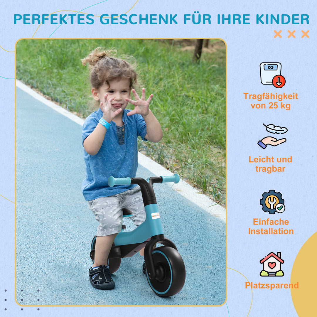 Løbecykel til børn 1,5-3 år, letvægts: kun 3,5 kg, højdejusterbart sæde, metalstel, blå