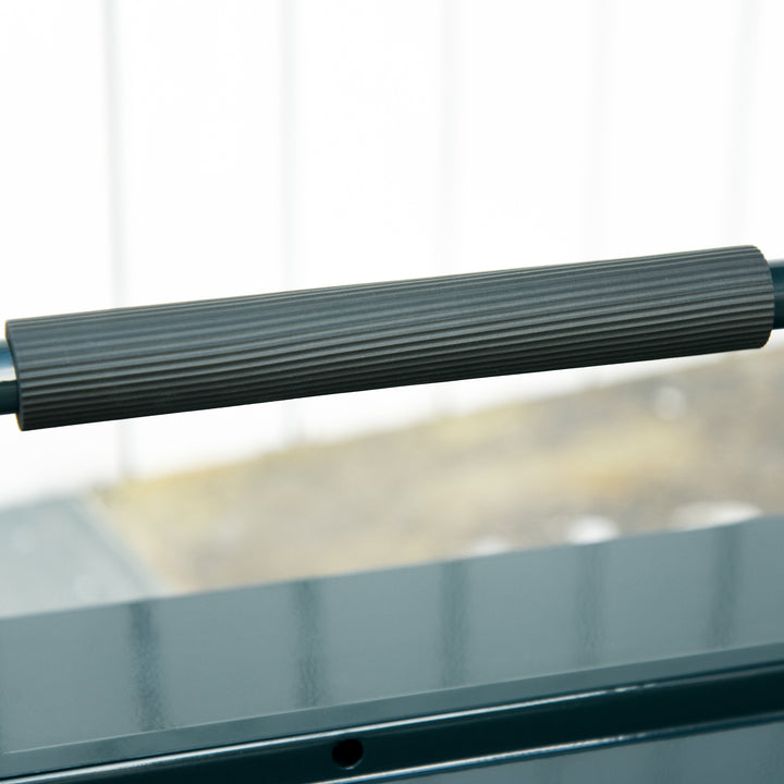 Værktøjskasse værktøjskuffert monteringsværktøjskasse tom pladsbesparende med 5 rum foldbar robust stål (spcc) mørkegrøn 45 x 20 x 34,5 cm
