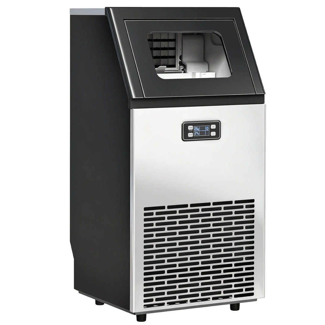 Kommerciel isterningmaskine 45 kg/24H ismaskine med 11 kg opbevaring, LCD-display til restauranter