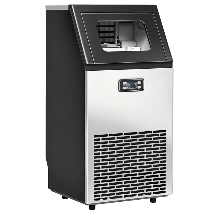 Kommerciel isterningmaskine 45 kg/24H ismaskine med 11 kg opbevaring, LCD-display til restauranter