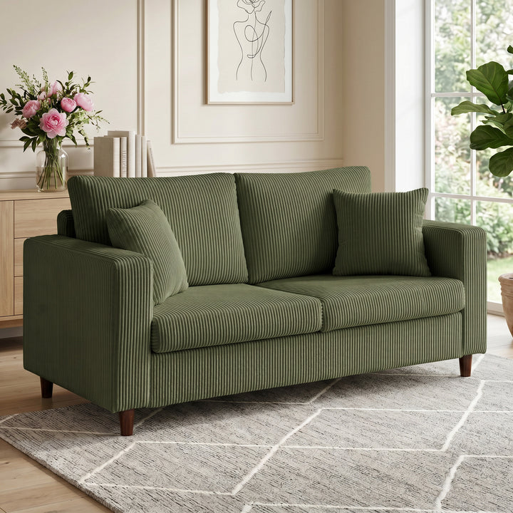 2-personers sofa, 170 cm sofa med corduroy-look, bredde, sædedybde
