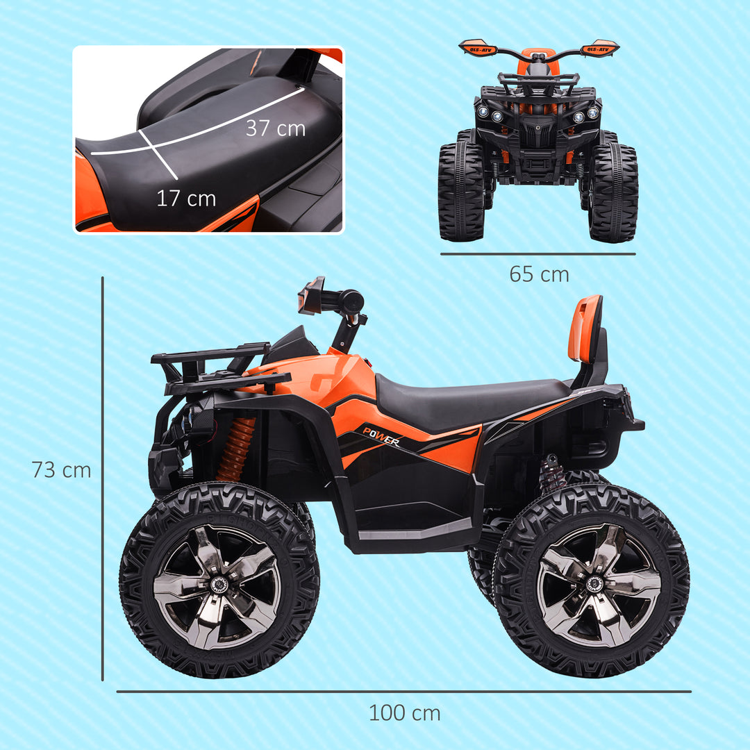 12v børnebil med frem- og bakfunktion, mp3 musikafspiller, forlygter, 3-8 km/t, 3-5 år, orange