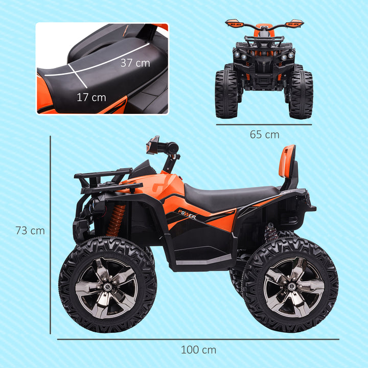 12v børnebil med frem- og bakfunktion, mp3 musikafspiller, forlygter, 3-8 km/t, 3-5 år, orange