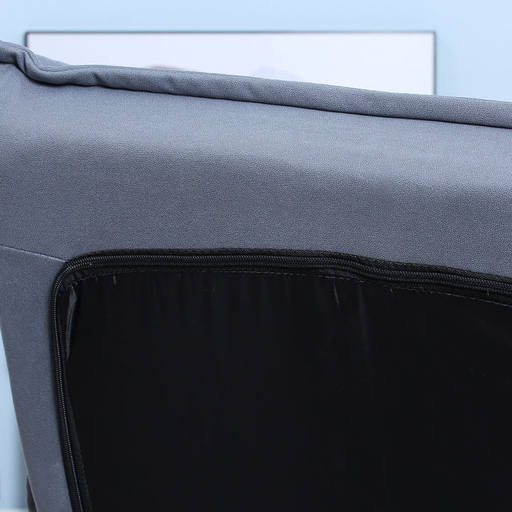 Lænestol, drejelig, vipbart ryglæn, læderlook, stålstel, grå, 62 x 70 x 95 cm