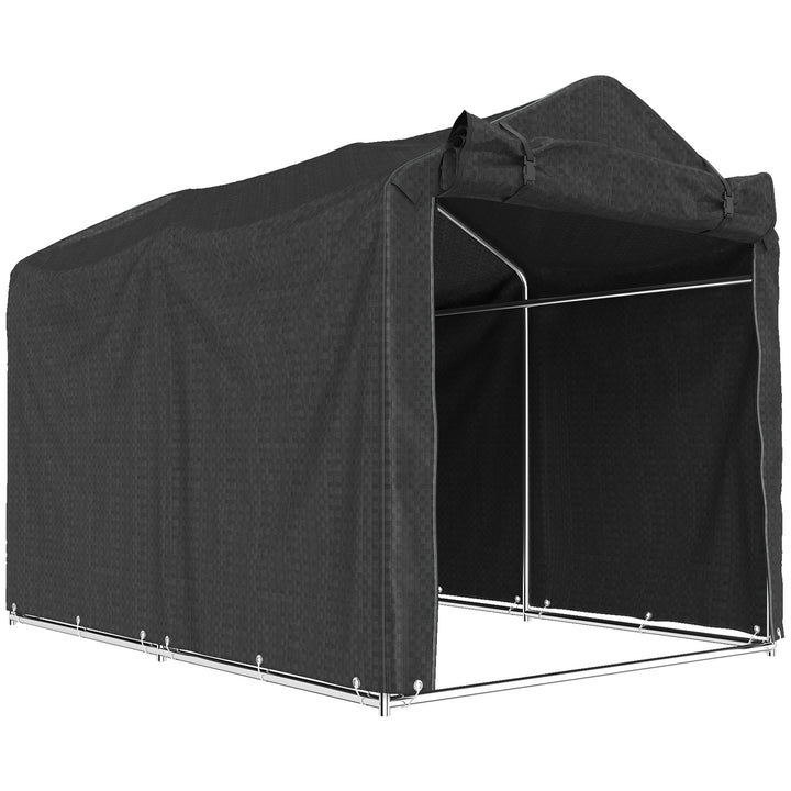 Garagetelt, vandtæt garagetelt med dør, UV-bestandig, 220 x 157 x 165 cm, sort
