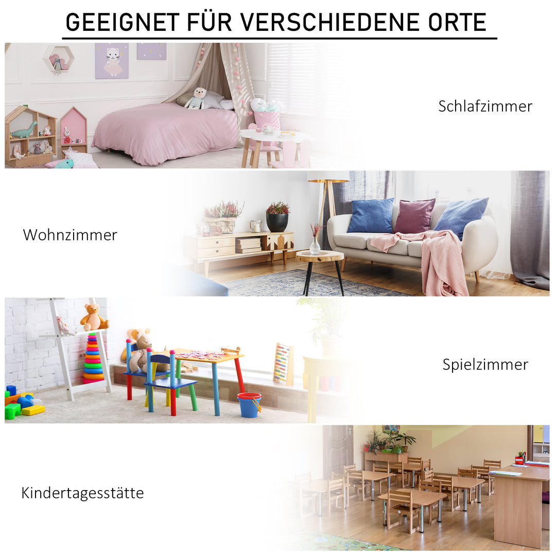 Opbevaringshylde til børn, 3 non-woven skuffer, mdf, væltesikker, hvid