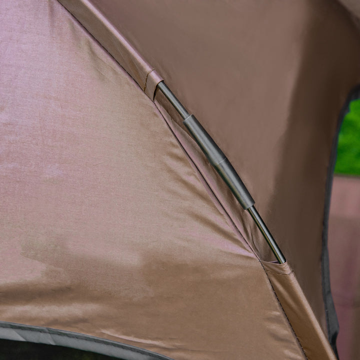 Forhøjet hundeseng med baldakin, kæledyrsseng, udendørs hundeliggestol med tag, åndbar, taffetastof til camping, kaffe, 76 x 61 x 73 cm