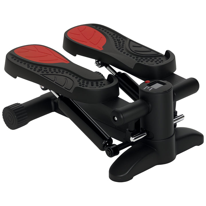 Mini Stepper, Kompakt Stepper-enhed til Træning, Fitness Stepper med LCD-skærm og Skridsikre Pedaler, Sort