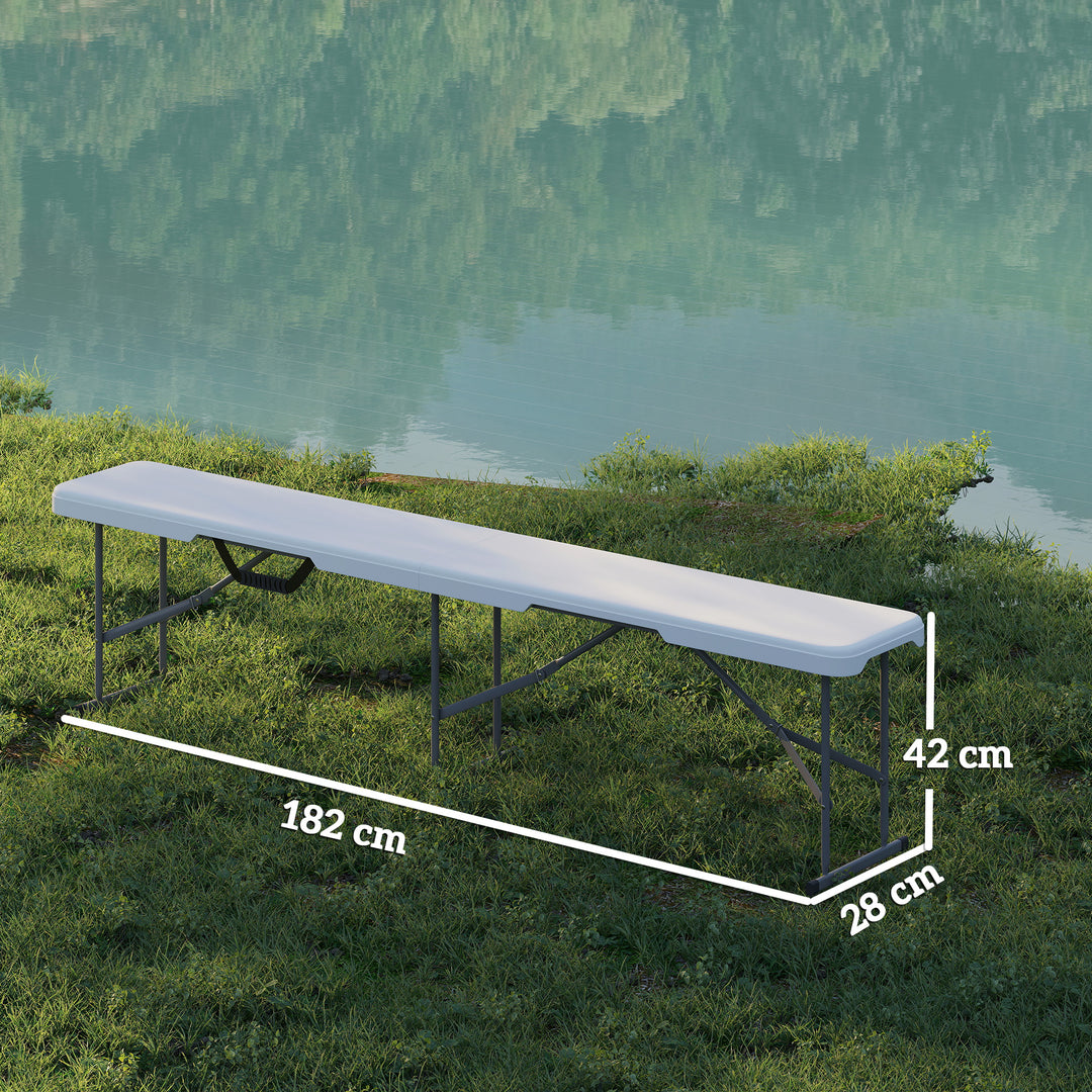 Campingbænk, udendørs plastikbænk, 240 kg lasteevne, hvid