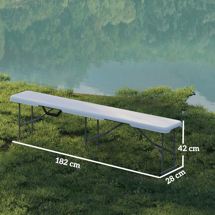 Campingbænk, udendørs plastikbænk, 240 kg lasteevne, hvid