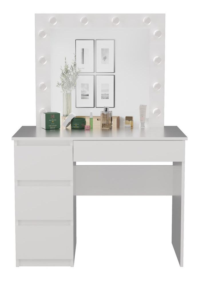 Elegant sminkebord med spejl og LED-belysning Bredde: 98 cm  Højde: 76 cm  Dybde: 51 cm