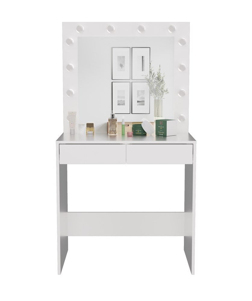 Elegant sminkebord med spejl og dedikeret LED-belysning Bredde: 81 cm  Højde: 80 cm  Dybde: 50 cm