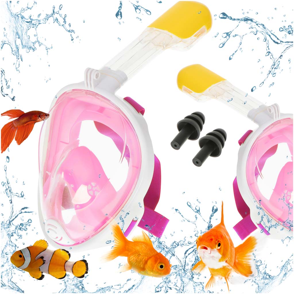 Fuld foldbar snorkelmaske S/M pink