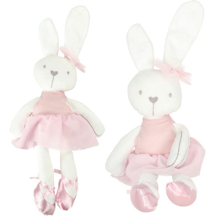 Plys maskot-kanin i lyserød kjole 42 cm
