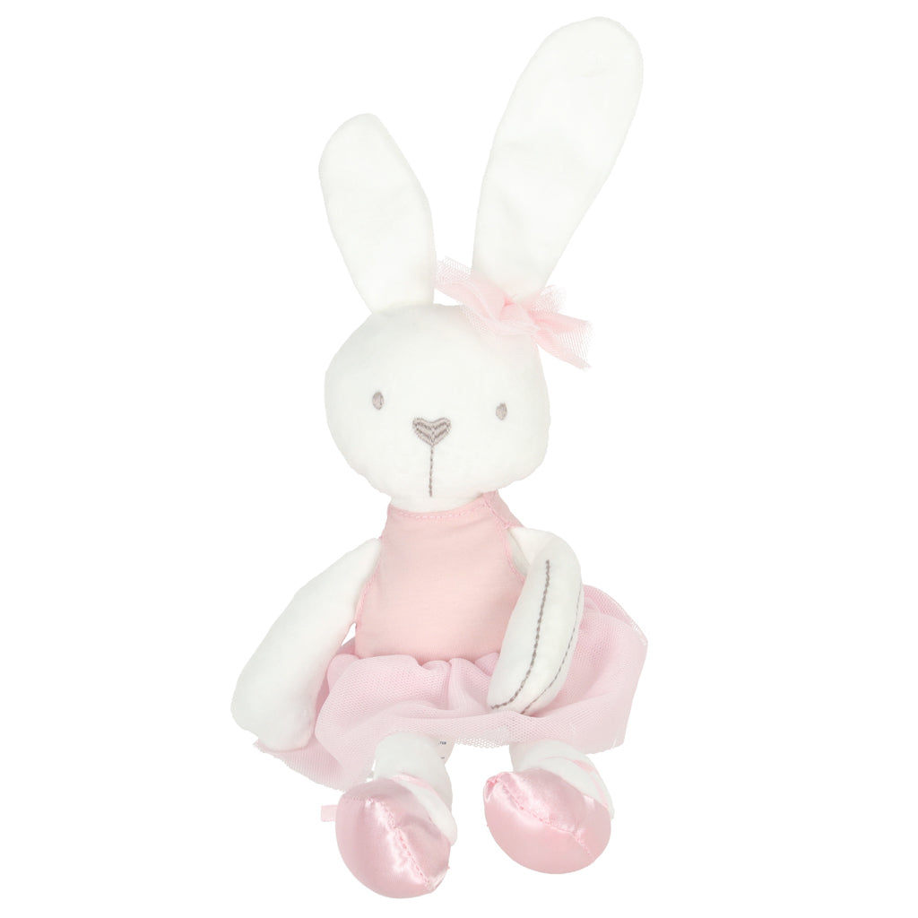 Plys maskot-kanin i lyserød kjole 42 cm