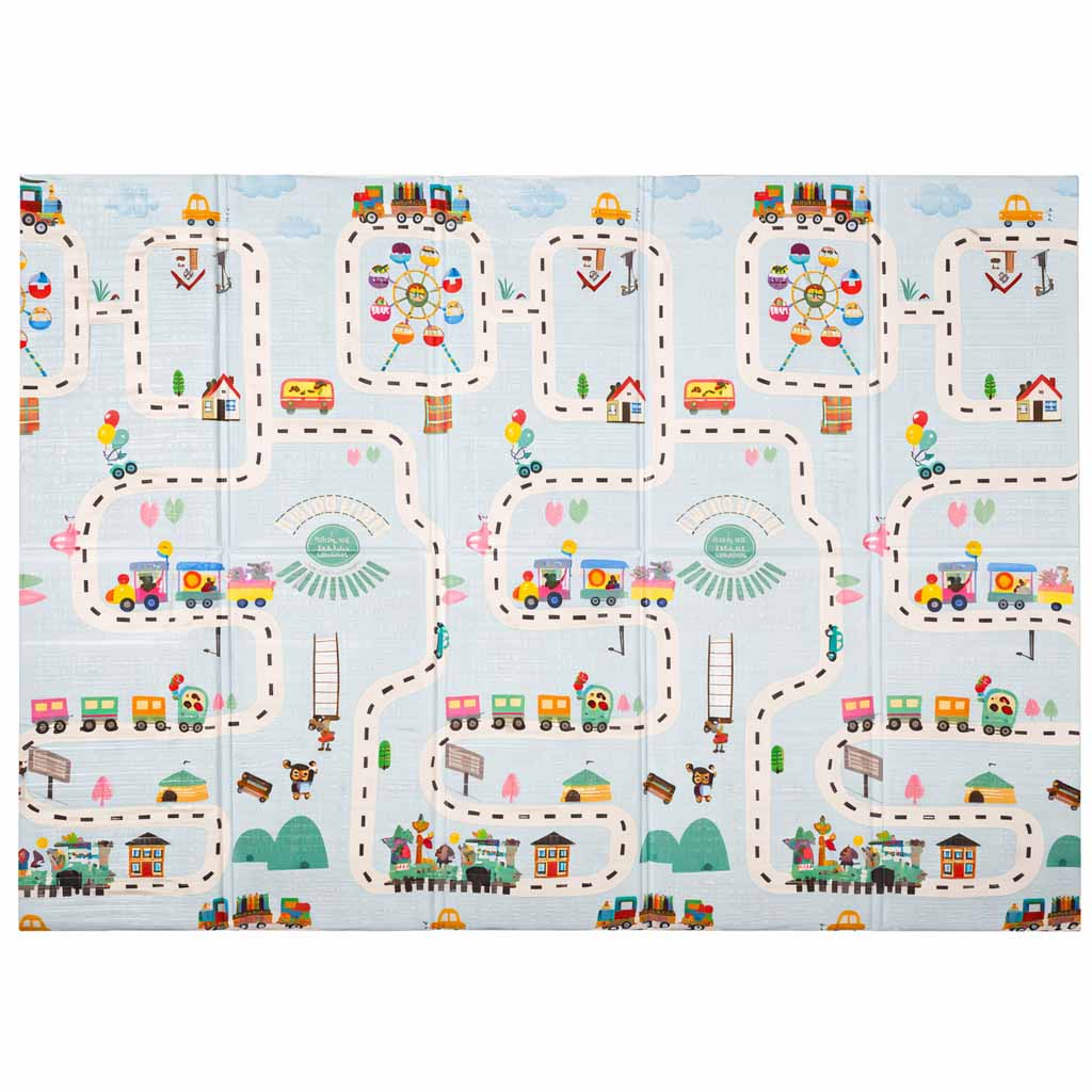 Pædagogisk skummåtte dobbeltsidet foldbar 150x200cm balloner gade