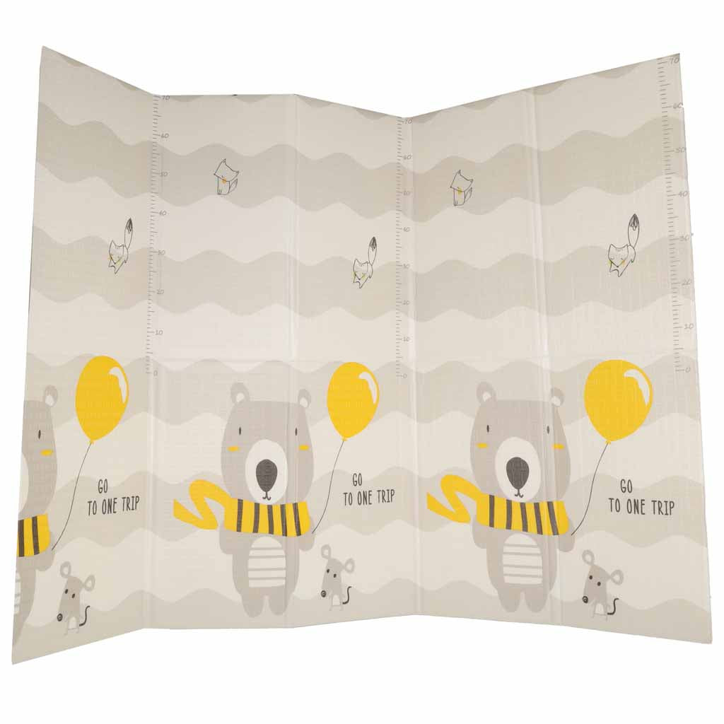 Pædagogisk skummåtte dobbeltsidet foldbar 150x200cm bamsetræer