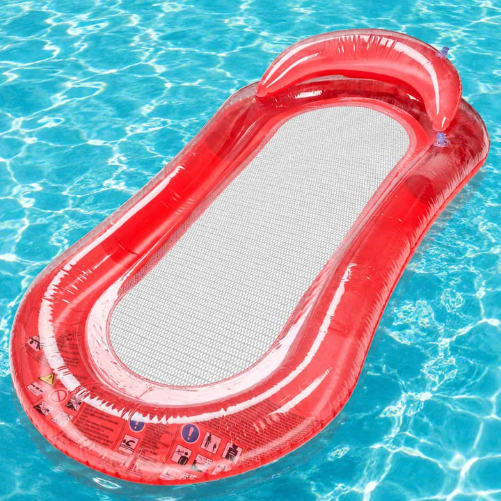 Oppustelig vandmadras til swimmingpool med net, rød BESTWAY 43103