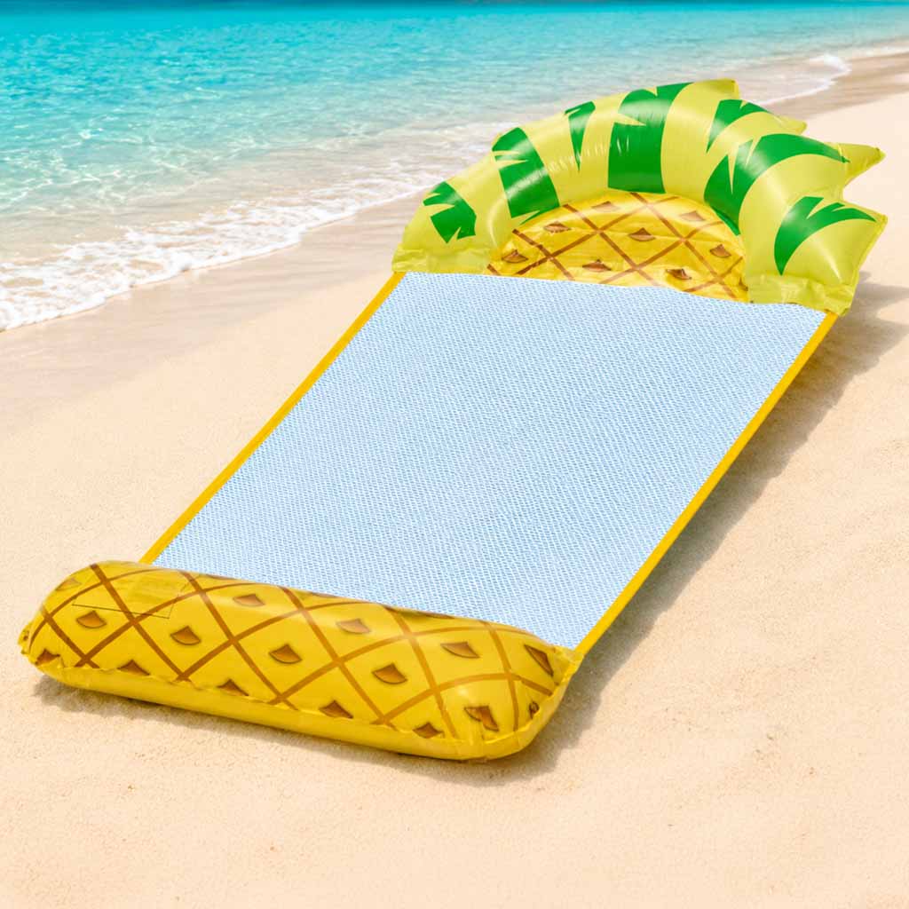 Oppustelig madras strandhængekøje vand liggestol swimmingpool ananas