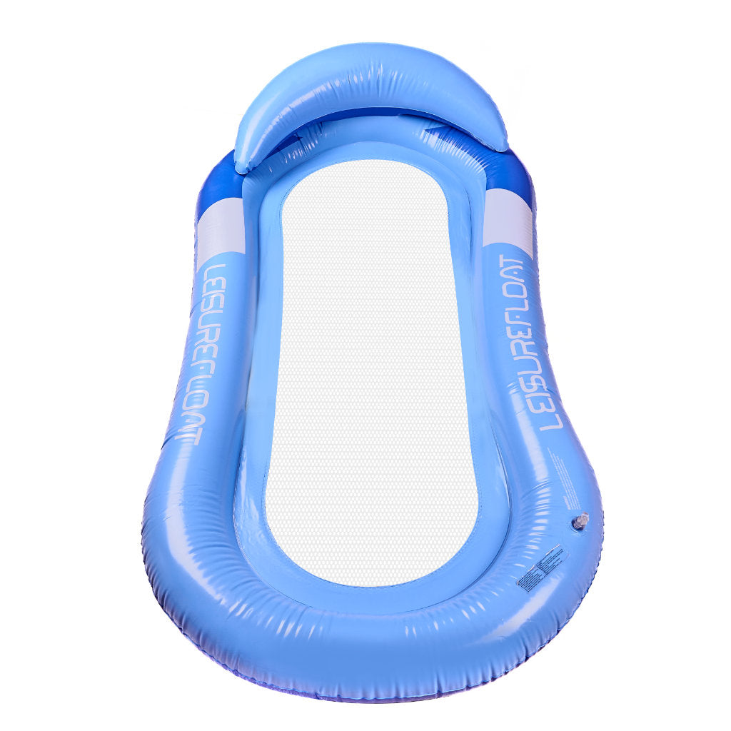 Oppustelig vandmadras til swimmingpool med blåt net