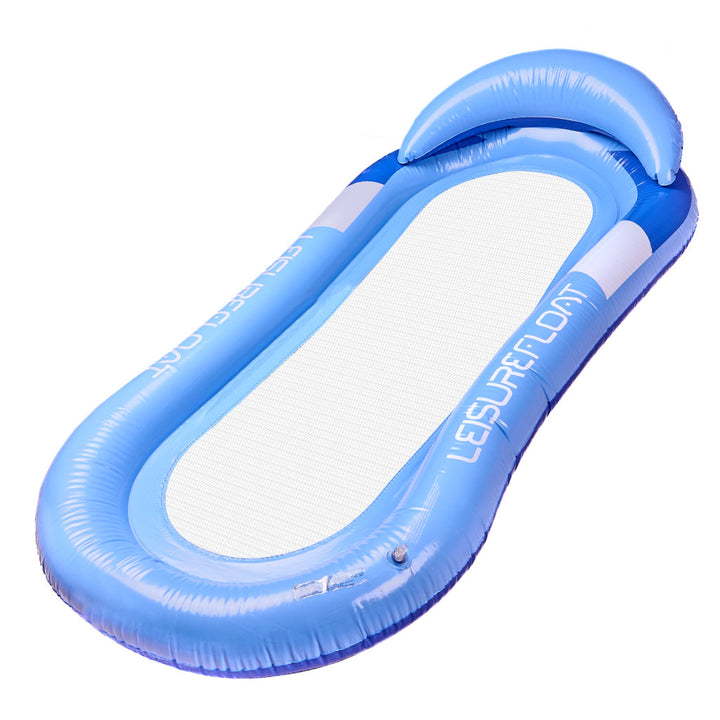 Oppustelig vandmadras til swimmingpool med blåt net