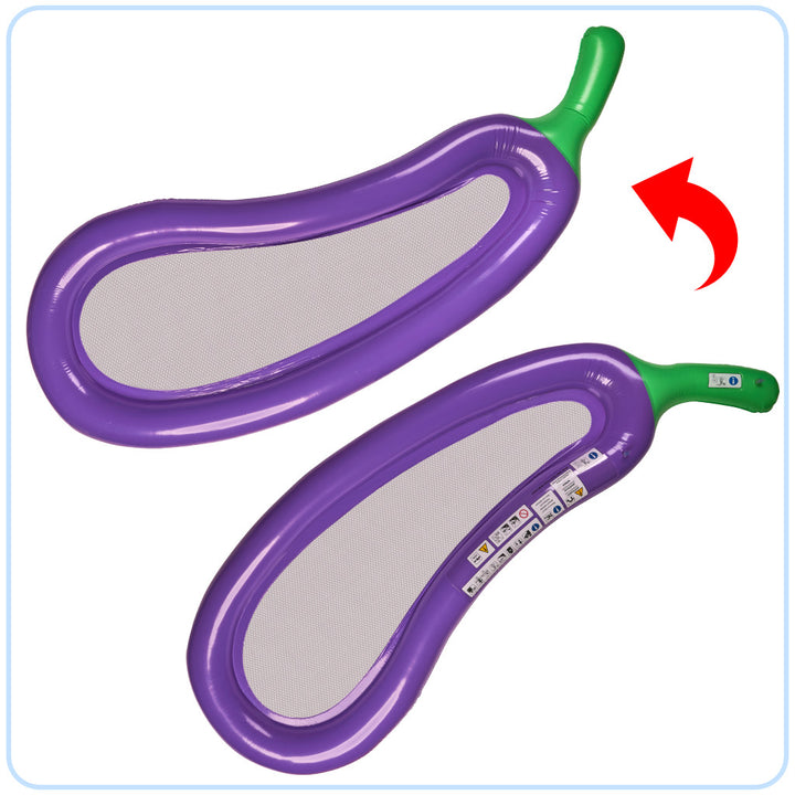 Oppustelig netmadras aubergine 240 cm