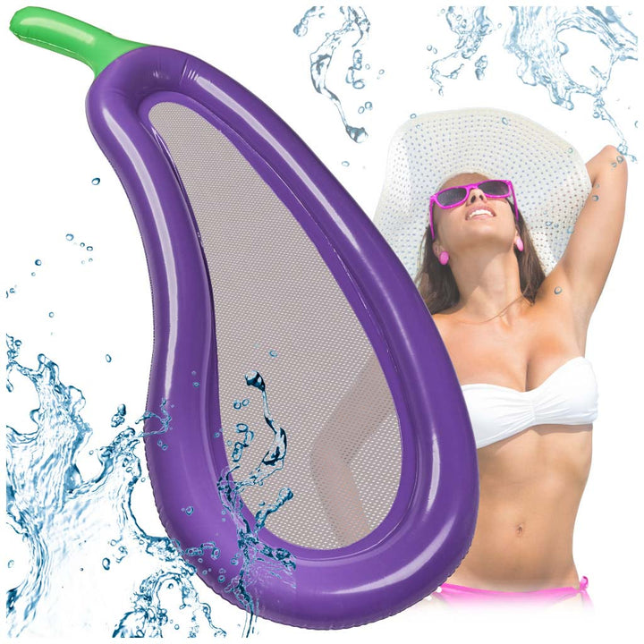 Oppustelig netmadras aubergine 240 cm