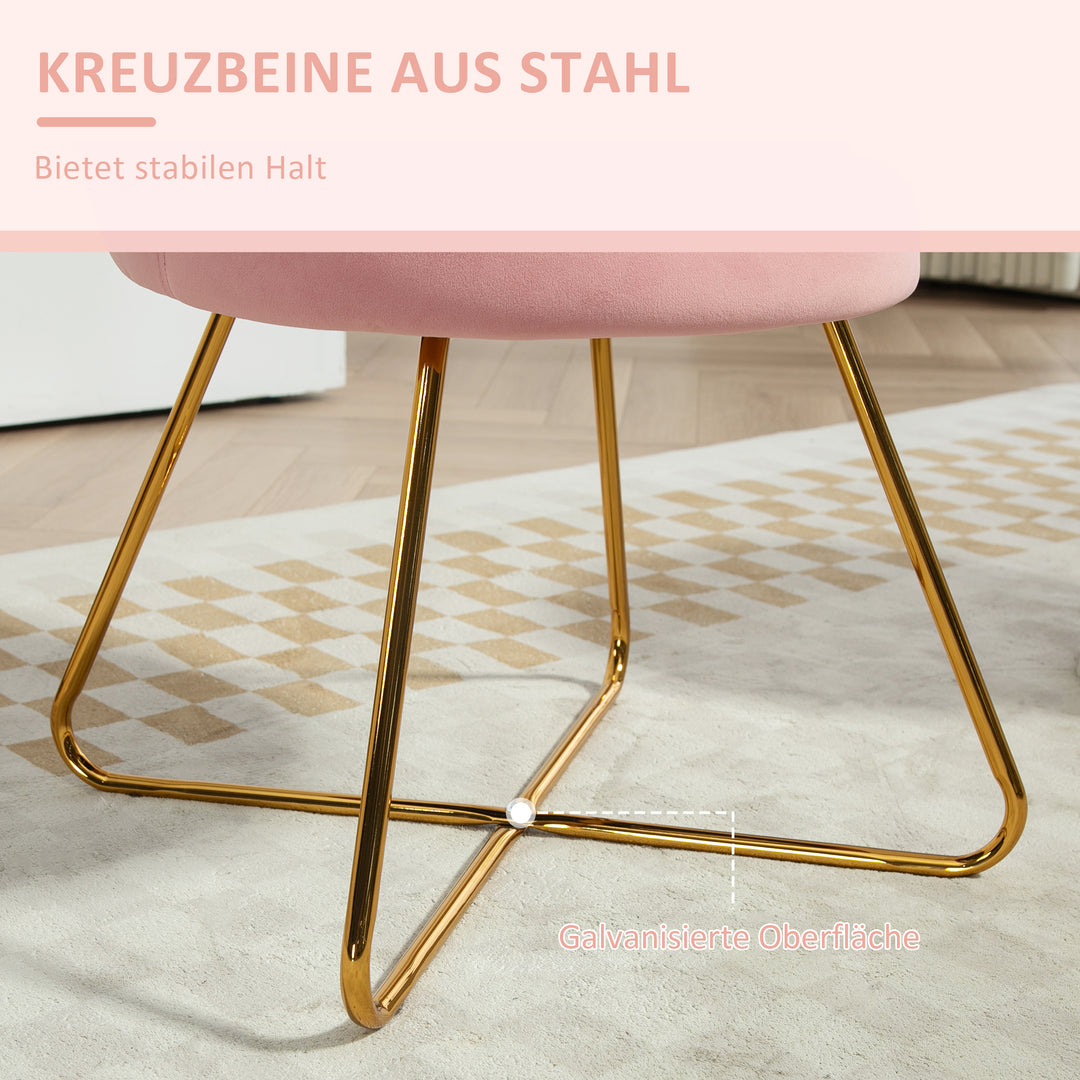 Polstret accentstol med lotus design ryglæn, metalben, pink
