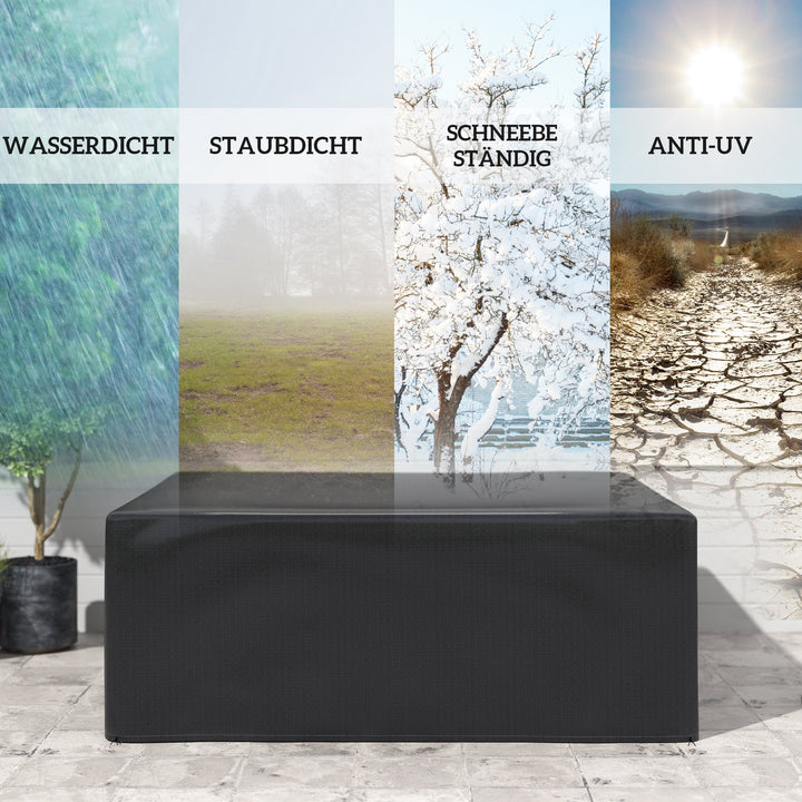Beskyttelsesovertræk til havemøbler, vinterbestandigt, vandtæt, UV-bestandigt overtræk, 235 x 190 x 90 cm, sort