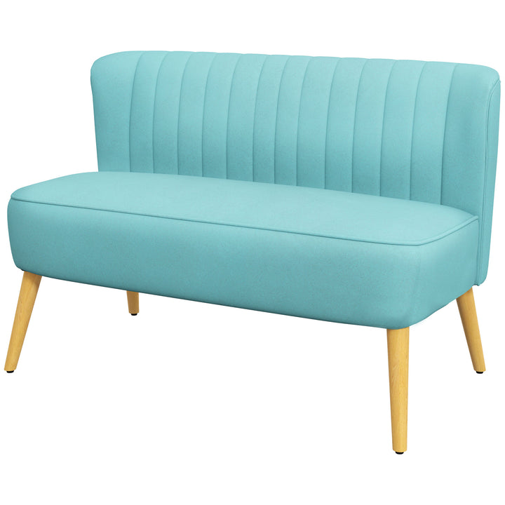 Sofa retro design 2-personers sofa, træben, 117 cm x 56,5 cm x 77 cm, grøn